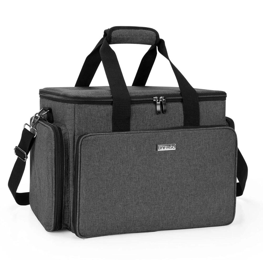 BAFASO Large Cosmetic Makeup Bag with Adjustable Dividers, Travel Gray By New